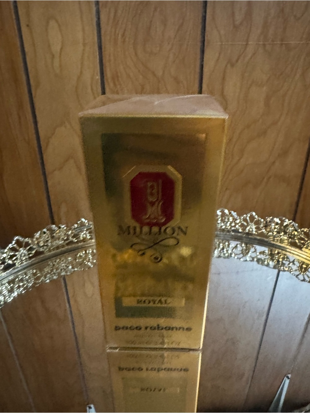 Paco Rabanne Gold Box with Red Crest